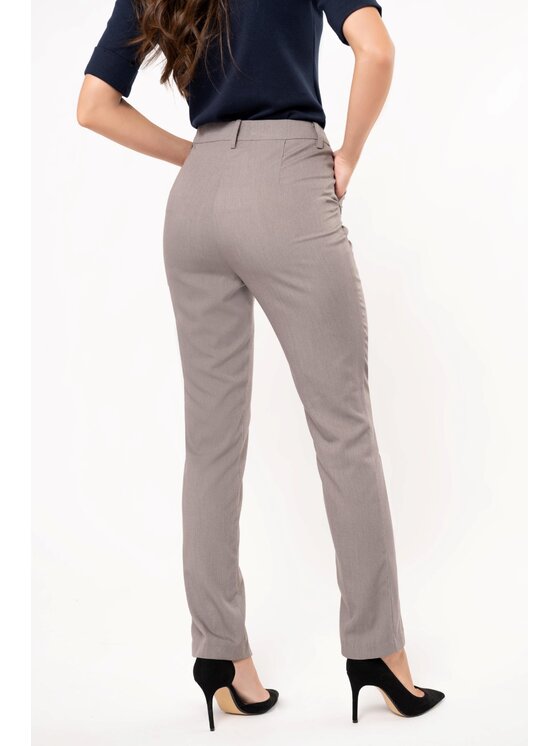 QUIOSQUE QUIOSQUE Dámské kalhoty 3Sm001 Šedá Regular Fit