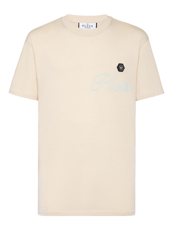 PHILIPP PLEIN PHILIPP PLEIN T-Shirt 21101 Beżowy Regular Fit