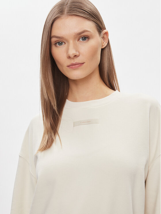 Calvin Klein Calvin Klein Mikina Micro Logo K20K206630 Écru Regular Fit