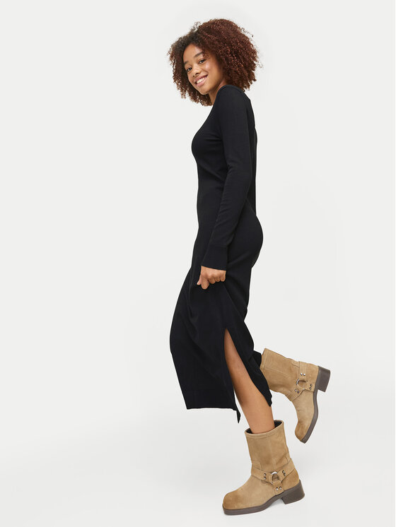 JJXX JJXX Pletena obleka Marilyn 12261027 Črna Slim Fit
