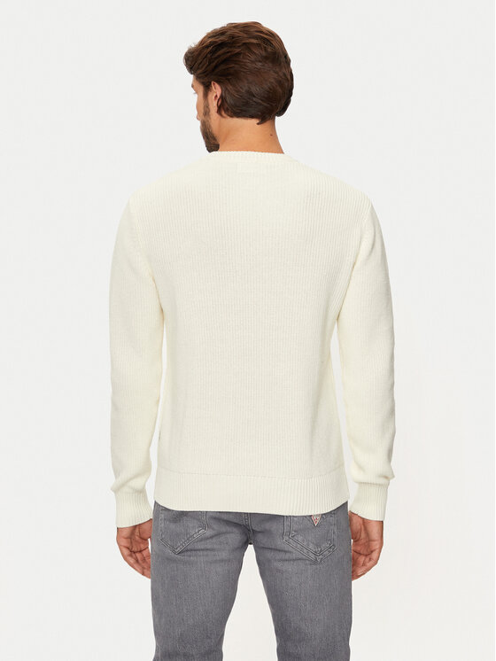 Guess Jeans Guess Jeans Pulover M4BR30 Z3HM1 Écru Regular Fit