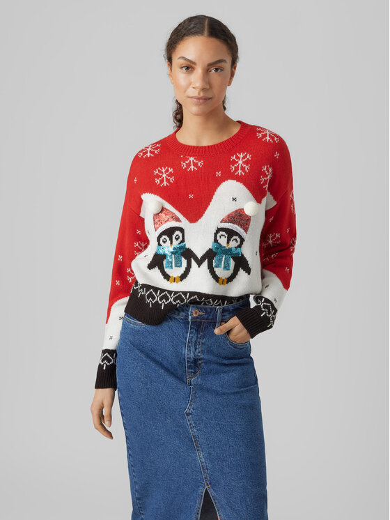 Vero Moda Vero Moda Πουλόβερ 10292664 Κόκκινο Regular Fit