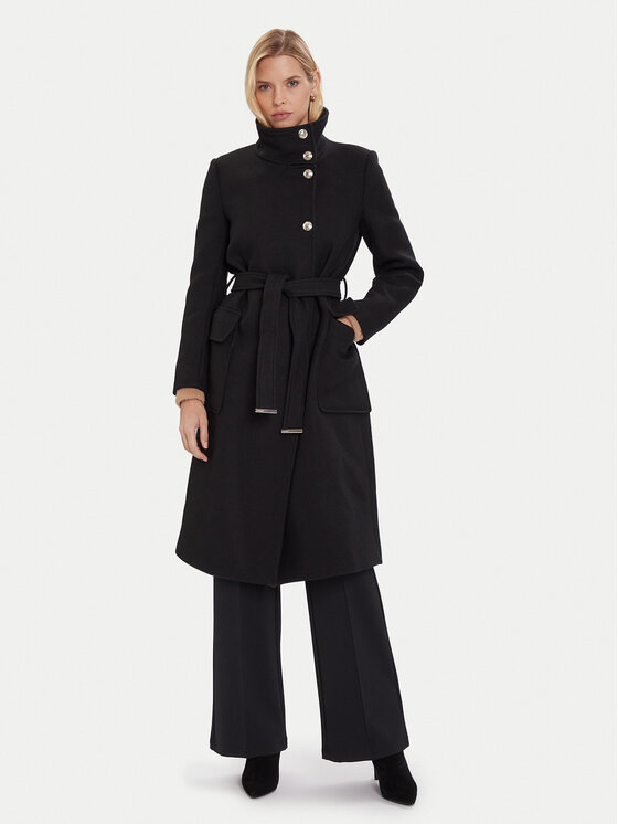 Morgan Morgan Wollmantel 242-GALOUA Schwarz Regular Fit
