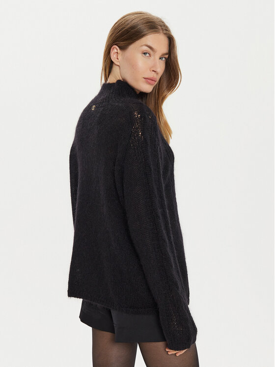 TWINSET TWINSET Bluză cu gât 242TP3420 Negru Loose Fit
