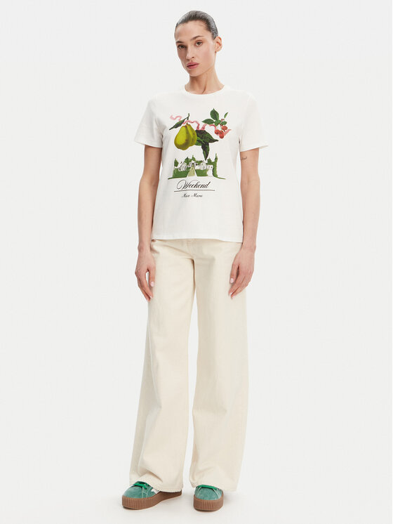 Weekend Max Mara Weekend Max Mara Tricou Teiera 2515971052 Alb Regular Fit