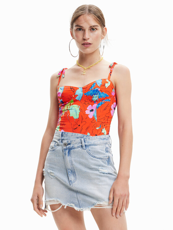 Body Desigual Pour Femme - 95% Viscose, 5% Élasthanne - Lavage Machine - Maroc