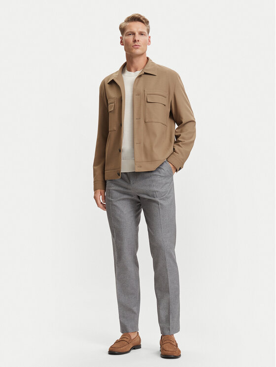 BOSS BOSS Chinos kelnes H-Perino 50572014 Pilka Tapered Fit
