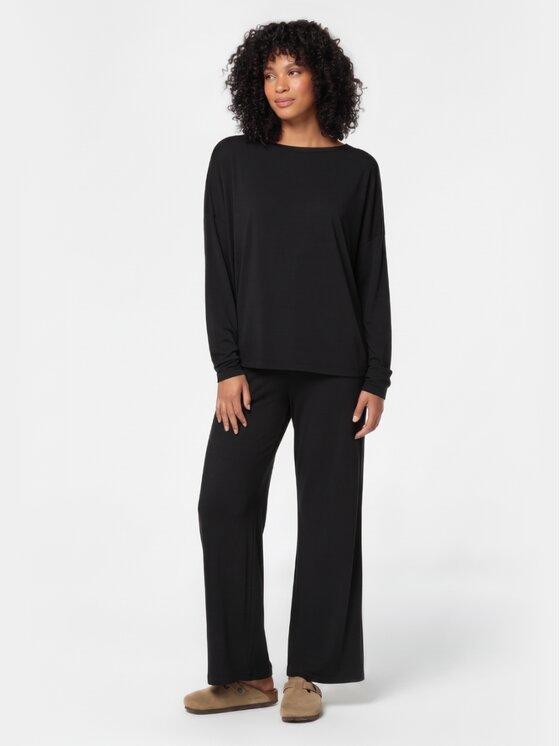 BASICLO BASICLO Spodnie materiałowe BSL-052-99 Czarny Loose Fit