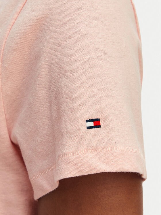 Tommy Hilfiger Tommy Hilfiger T-Shirt WW0WW48705 Różowy jasny Regular Fit