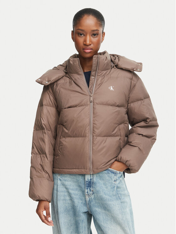 Calvin Klein Jeans Пухено яке Essential LV047H500G Кафяв Relaxed Fit