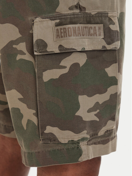 Aeronautica Militare Aeronautica Militare Szövet rövidnadrág 261BE0281UCT04296 Zöld Regular Fit
