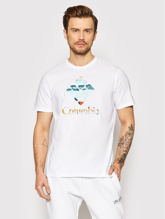 Columbia Columbia T-Shirt Rapid Ridge Graphic 1888813 Λευκό Regular Fit