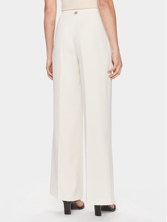TWINSET TWINSET Stoffhose 241TP2130 Écru Wide Leg
