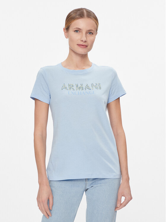 Armani Exchange Tričko 3DYT13 YJ8QZ 15DD Modrá Regular Fit