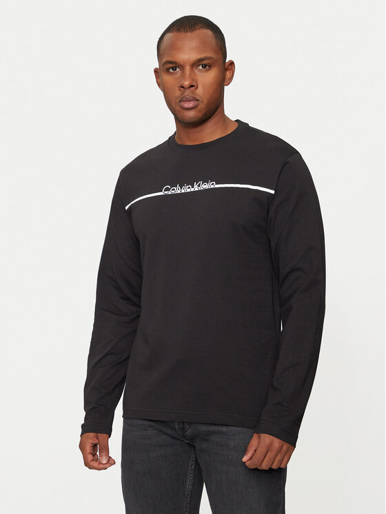 Calvin Klein S dlhými rukávmi K10K114343 Čierna Regular Fit