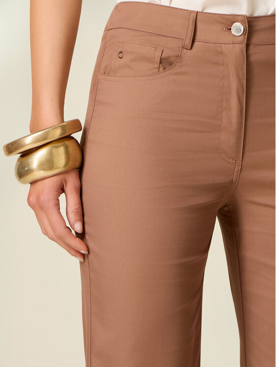 Oltre Oltre Spodnie materiałowe P736R009310N022 Brązowy Regular Fit