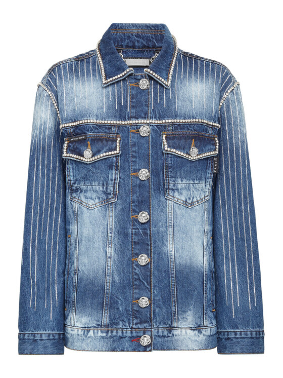 PHILIPP PLEIN PHILIPP PLEIN Kurtka jeansowa 6537 Niebieski Regular Fit