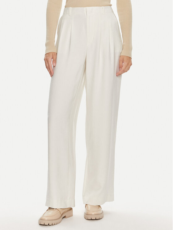 Calvin Klein Jeans Calvin Klein Jeans Kalhoty z materiálu J20J223917 Écru Relaxed Fit