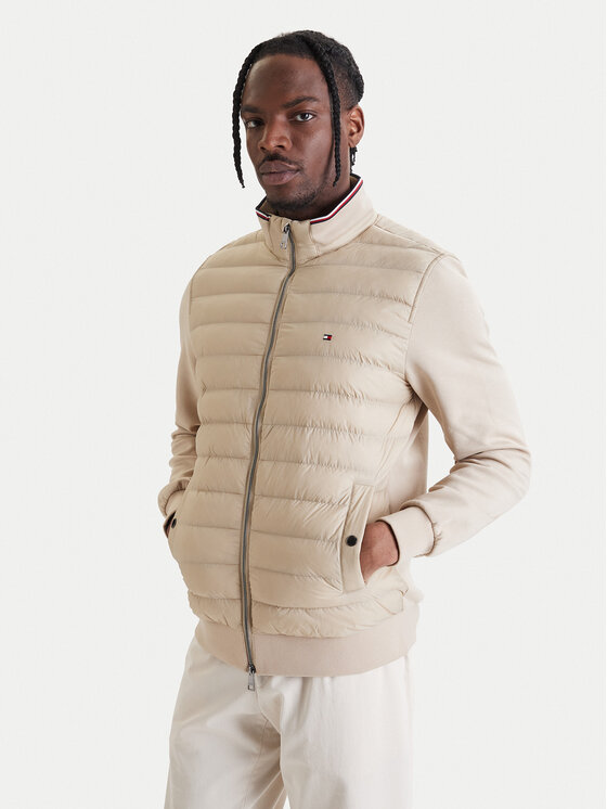 Tommy Hilfiger Tommy Hilfiger Pārejas jaka Mix Media Ess MW0MW41329 Bēšs Regular Fit