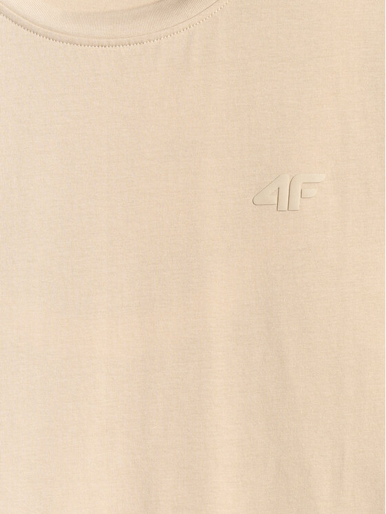 4F 4F T-Shirt BASIC+ Beżowy Regular Fit