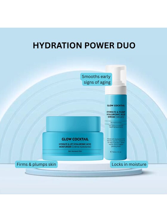 Glow Cocktail Glow Cocktail Krem Hydrate & Lift + Serum Hydrate & Plump Zestaw do pielęgnacji skóry