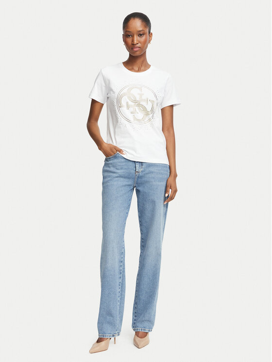 Guess Guess Футболка W6BI30 K6051 Білий Regular Fit
