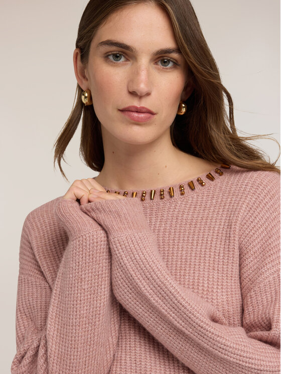 Motivi Motivi Maglione M449W004162N006 Rosa Boxy Fit