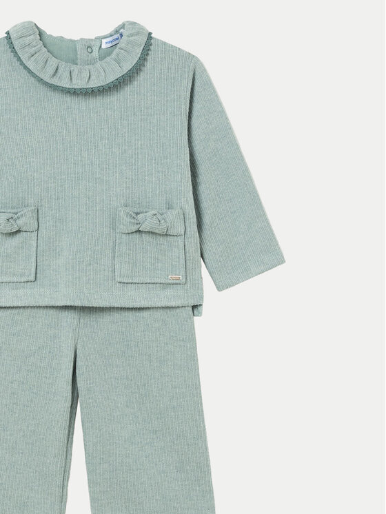 Mayoral Mayoral Completo pullover e pantaloni di tessuto 2550 Verde Regular Fit