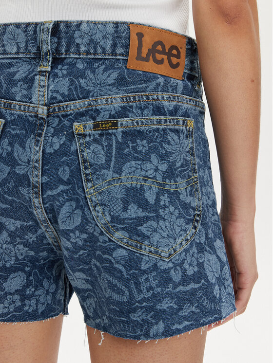 Lee Lee Džínové šortky Rider 112349596 Modrá Straight Fit
