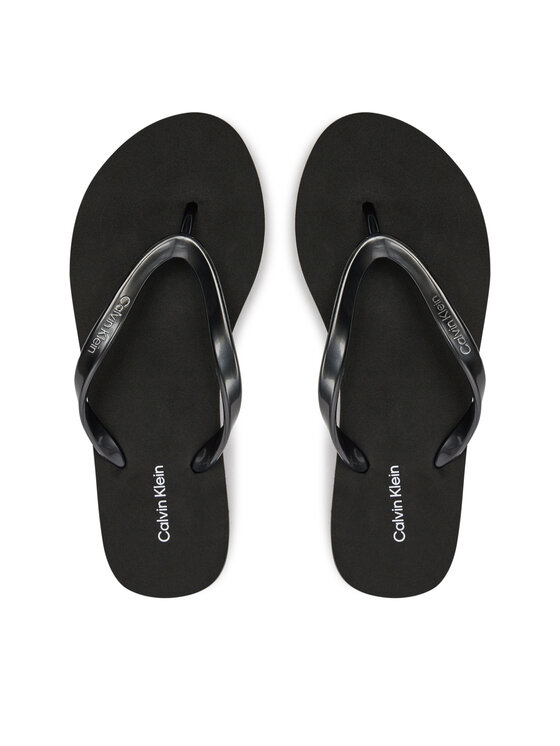 Flip flop Calvin Klein Flip Flop Deboss Logo Met HW0HW02043 Negru