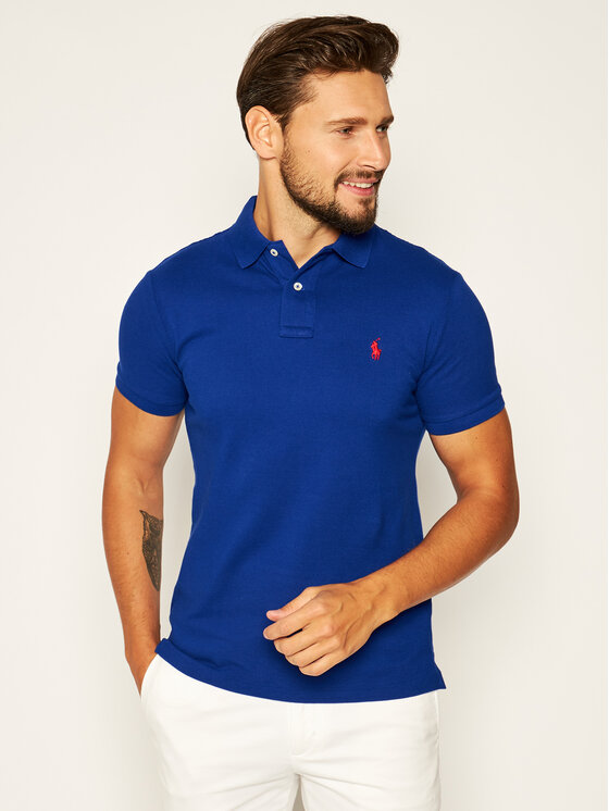 Polo Ralph Lauren Polokošeľa Core Replen 710795080001 Modrá Slim Fit