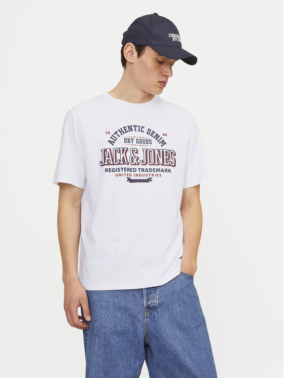 Jack&Jones Majica Logo 12254862 Bela Standard Fit