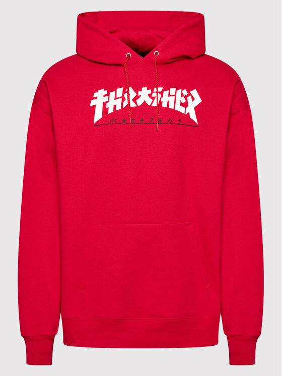 Thrasher Thrasher Суитшърт Hood Godzilla 102020387 Червен Regular Fit