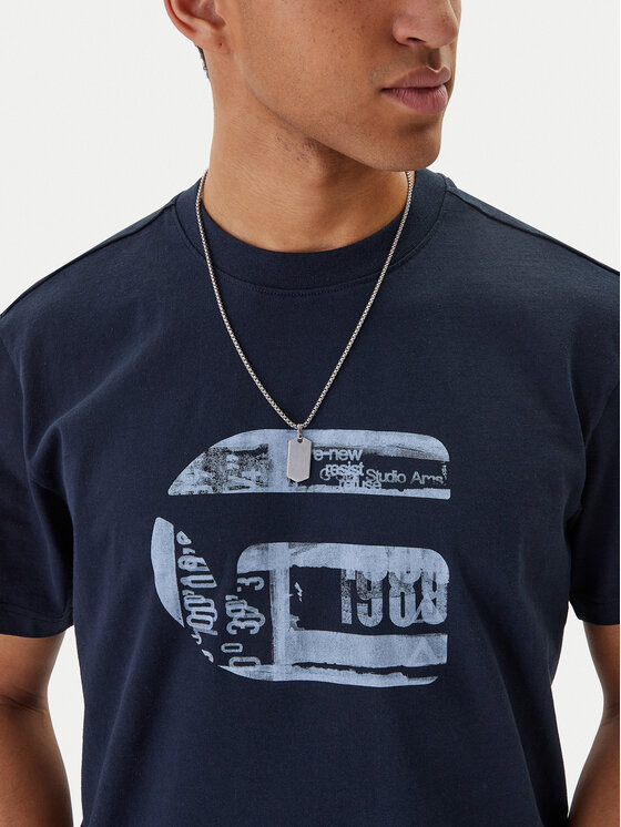 G-Star Raw G-Star Raw Tričko G Icon Graphic D28823-E385 Tmavomodrá Regular Fit