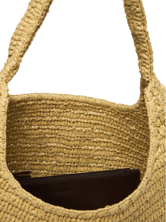 Calvin Klein Calvin Klein Handtasche Bold Ck Raffia Lg Shoulder Bag LV04F3448G Beige