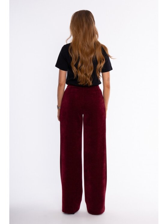Made of Emotion Made of Emotion Spodnie materiałowe M932 Bordowy Wide Leg