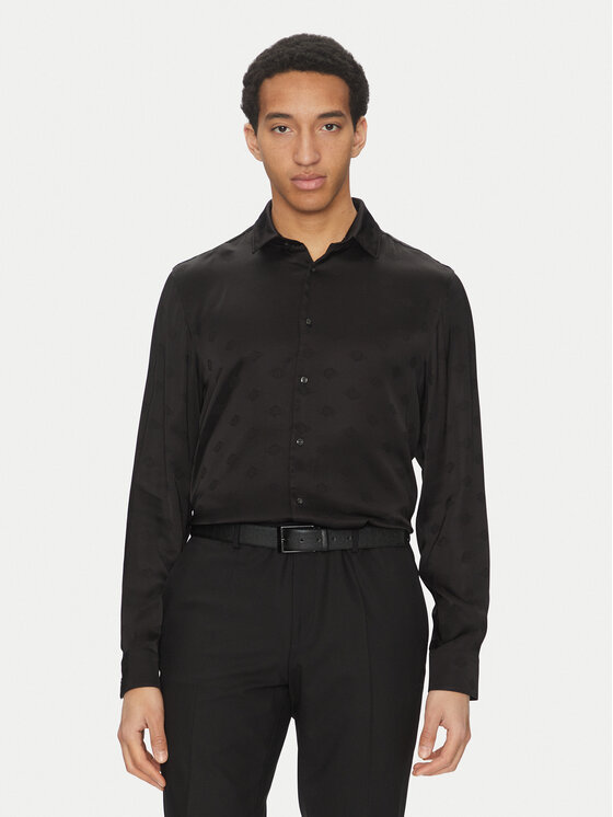 HUGO HUGO Ing Elisha02 50539726 Fekete Extra Slim Fit
