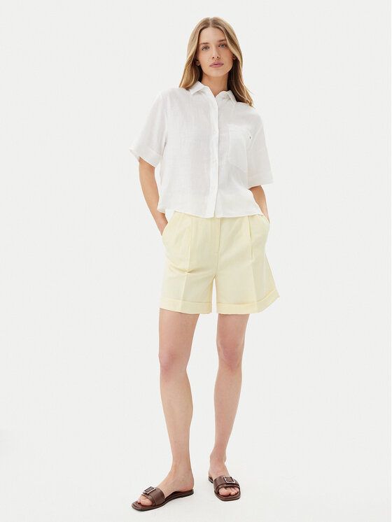 Tommy Hilfiger Tommy Hilfiger Szorty materiałowe WW0WW44767 Żółty Regular Fit