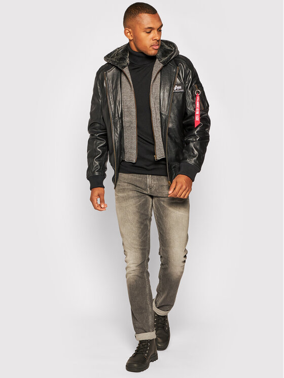 Alpha Industries Alpha Industries Шкіряна куртка Ma-1 D-Tec 193129 Чорний Regular Fit