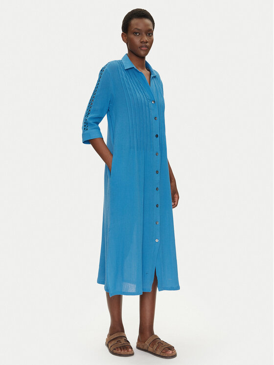 Iconique Iconique Hemdkleid IC25-111 Blau Regular Fit