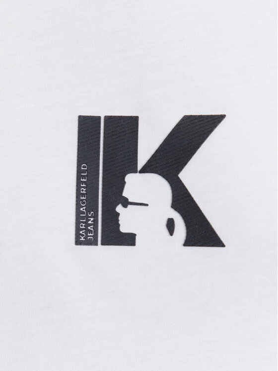 Karl Lagerfeld Jeans Karl Lagerfeld Jeans T-Shirt A3W17094 Biały Regular Fit
