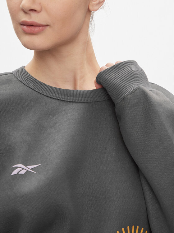 Reebok Reebok Mikina Classics Good Vibes Crew Sweatshirt HT6117 Šedá