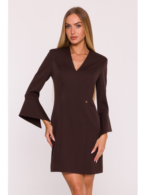 Made of Emotion Made of Emotion Sukienka wieczorowa M876 Brązowy Modern Fit
