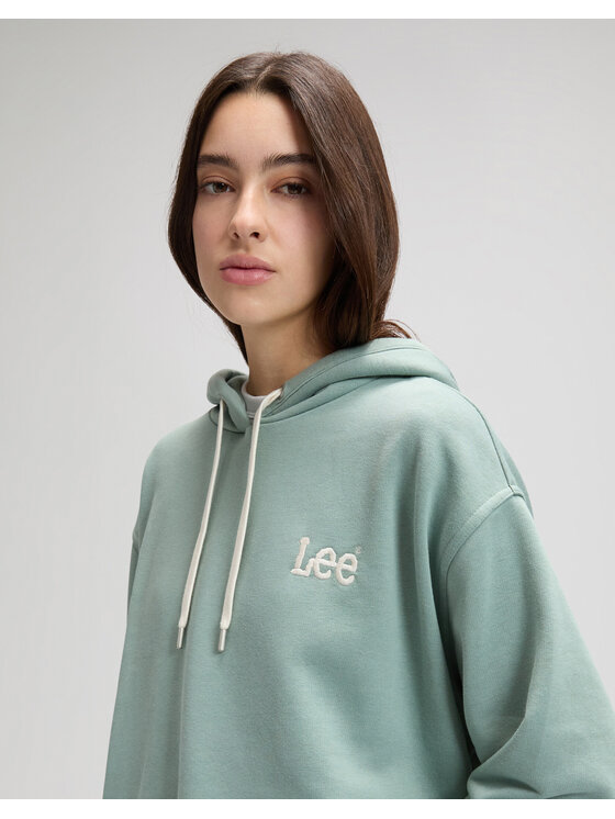 Lee Lee Bluza ESSENTIAL HOODIE Zielony Regular Fit