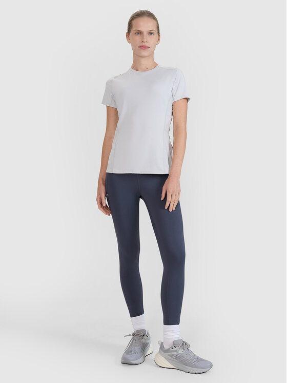 4F 4F Legginsy BLAST Szary ciemny Slim Fit