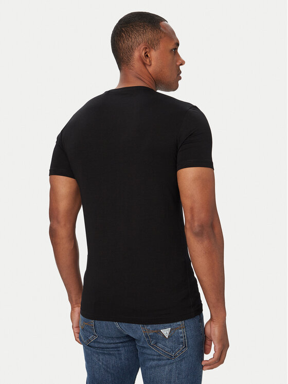 Guess Guess Tričko M6YI24 K3728 Čierna Extra Slim Fit