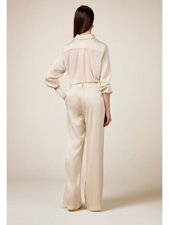 Oltre Oltre Pantaloni di tessuto P283J002373N011 Bianco Baggy Fit