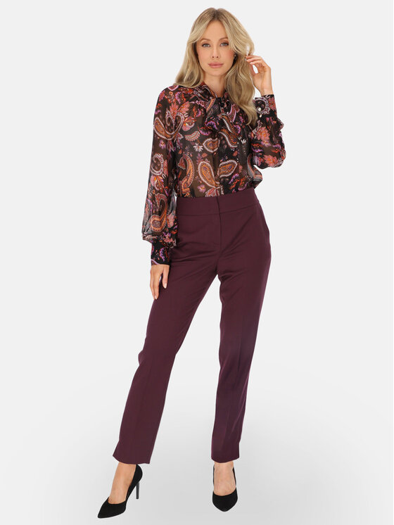 L’AF L’AF Spodnie materiałowe Donna Bordowy Regular Fit