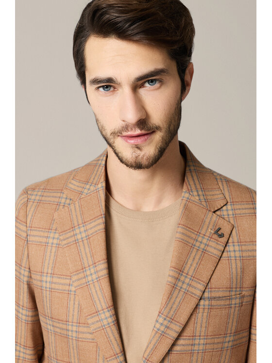 Lancerto Lancerto Marynarka Carloforte MA131126000026 Brązowy Slim Fit