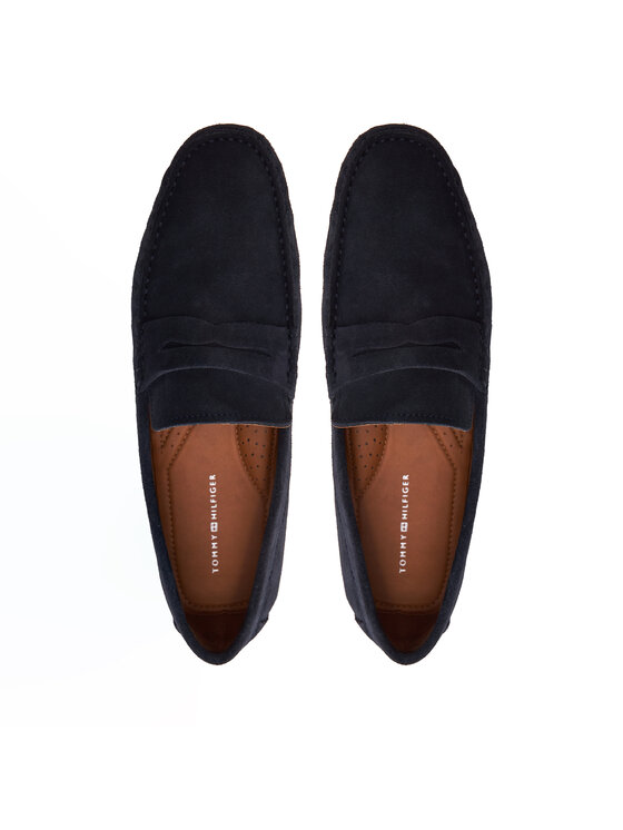 Tommy Hilfiger Tommy Hilfiger Mokasyny Casual Hilfiger Suede Driver FM0FM04998 Granatowy